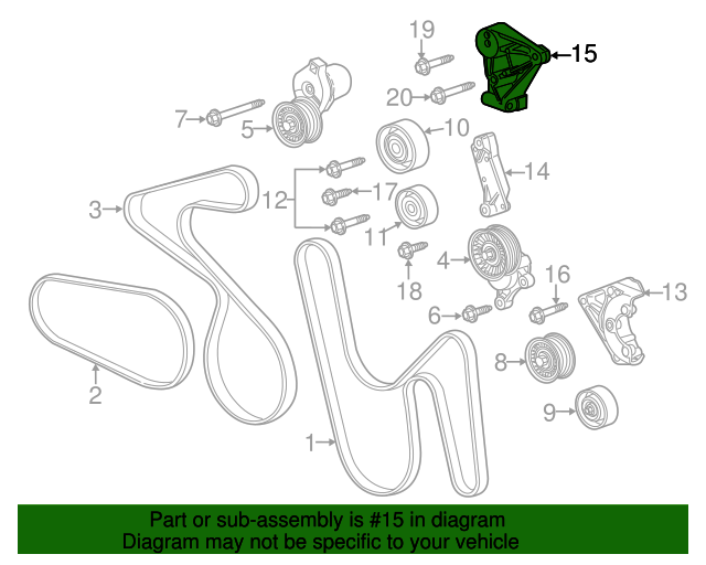20092015 GM LSA Accessory Drive Belt Tensioner Bracket 12606500 GM