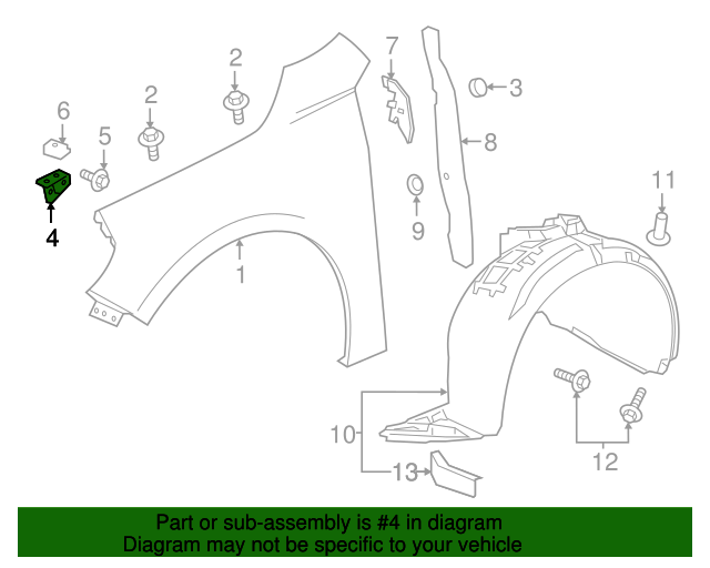 2016-2021 Chevrolet Malibu Front Bracket 23292604 | GM Parts Center