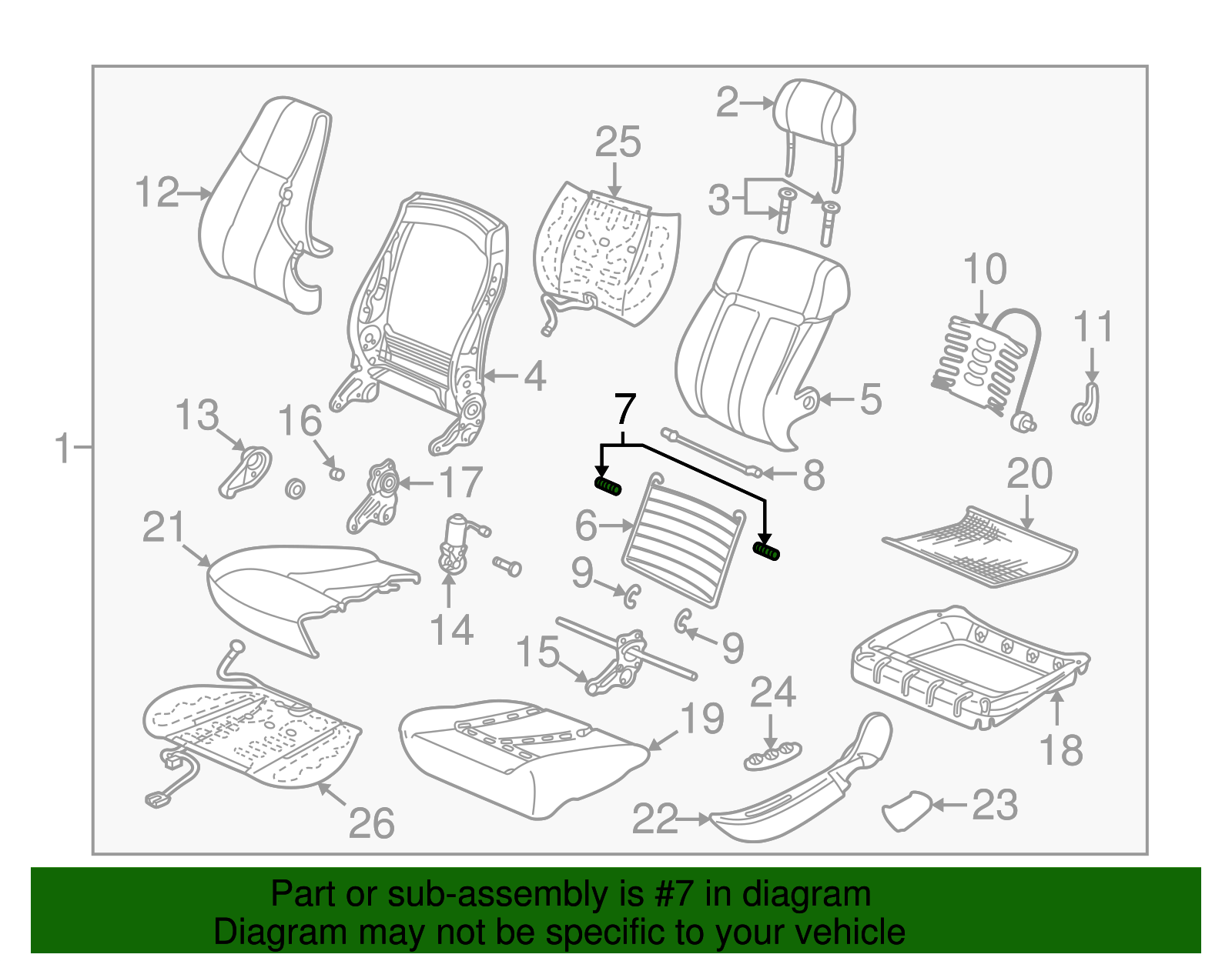 Spring, F/Seat Black Cushion Pad Supt Wire - GM (90585167)