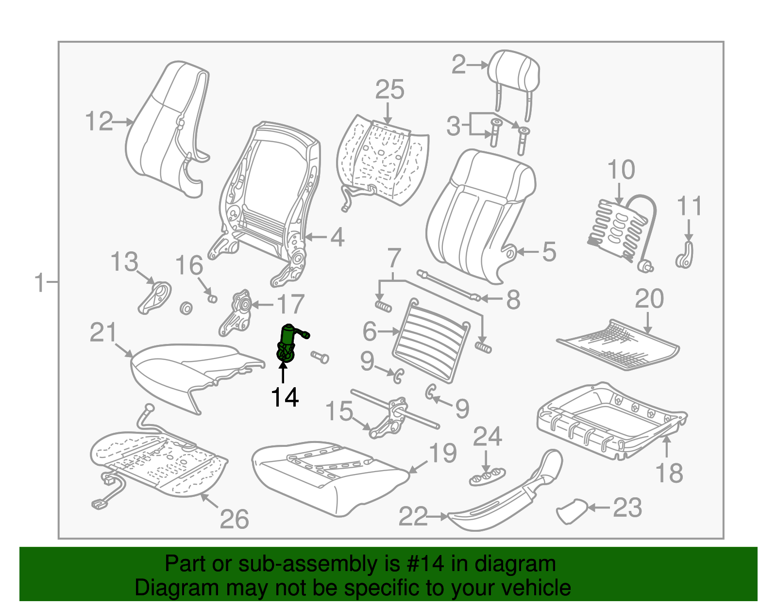 Motor Assembly, D/Seat Recl Actr - GM (90585054)