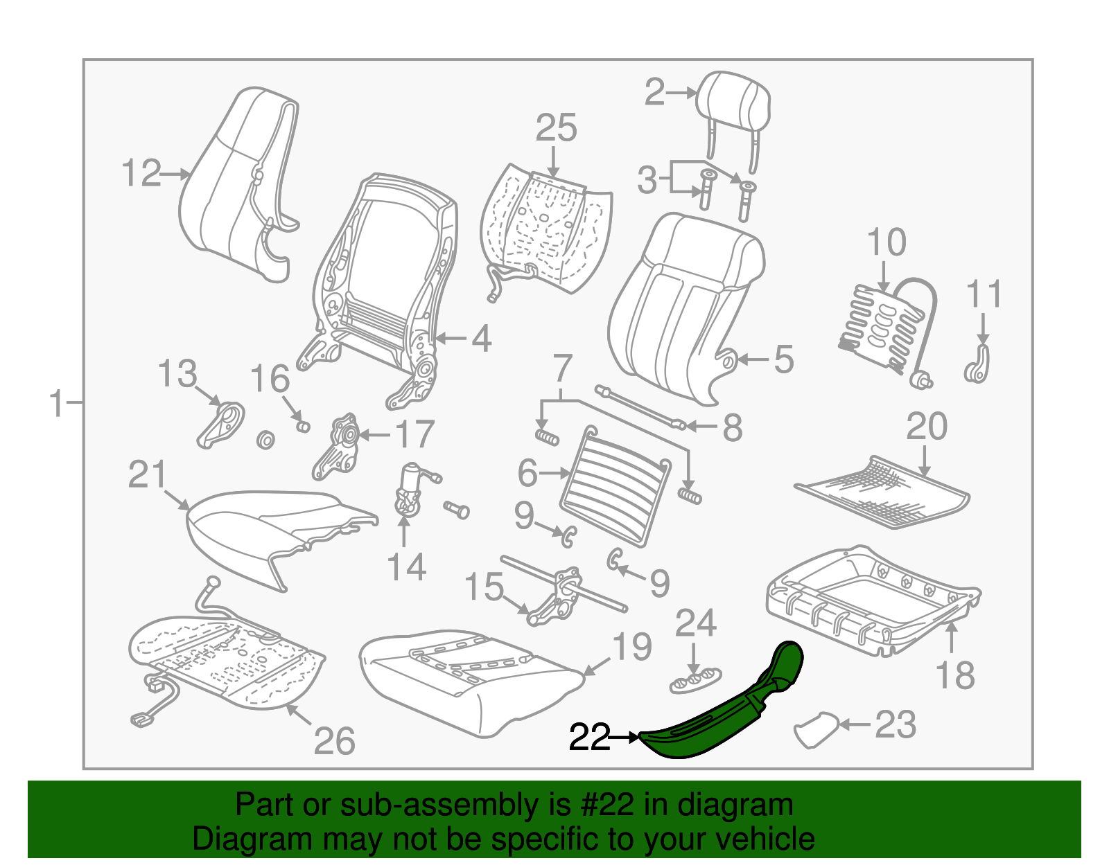Cover, F/Seat Inner Rec Fin                *Md Dark.Pewter - GM (90595249)