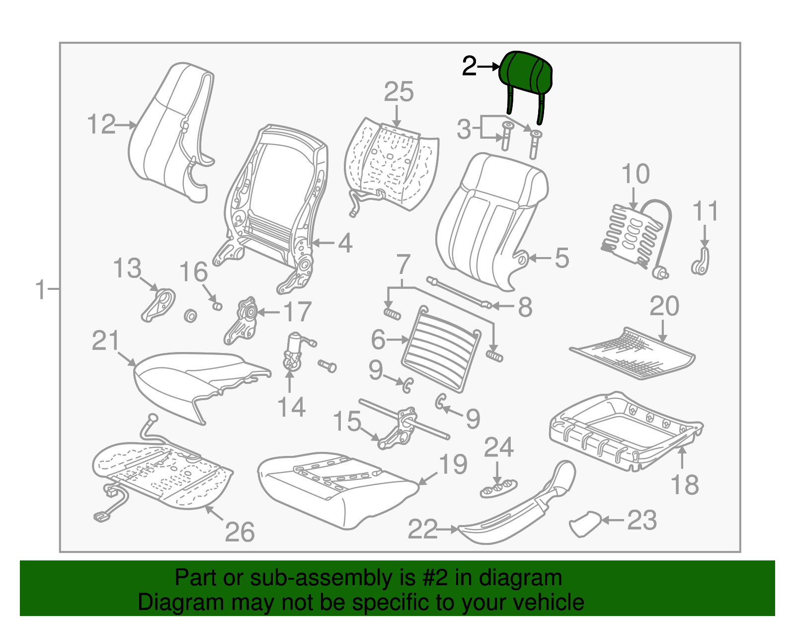 Restraint Assembly, F/Seat HD                 *Left Oak - GM (90595299)