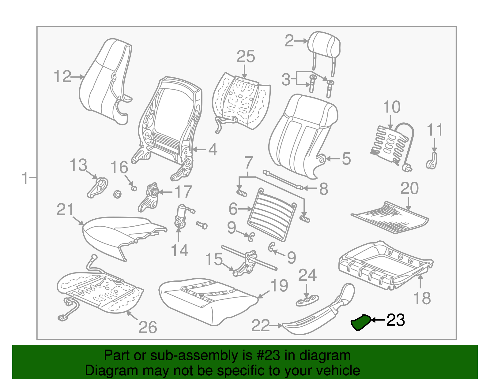 Cover Assembly, F/Seat Adjuster Bolt Fin          *Left Oak - GM (90595270)