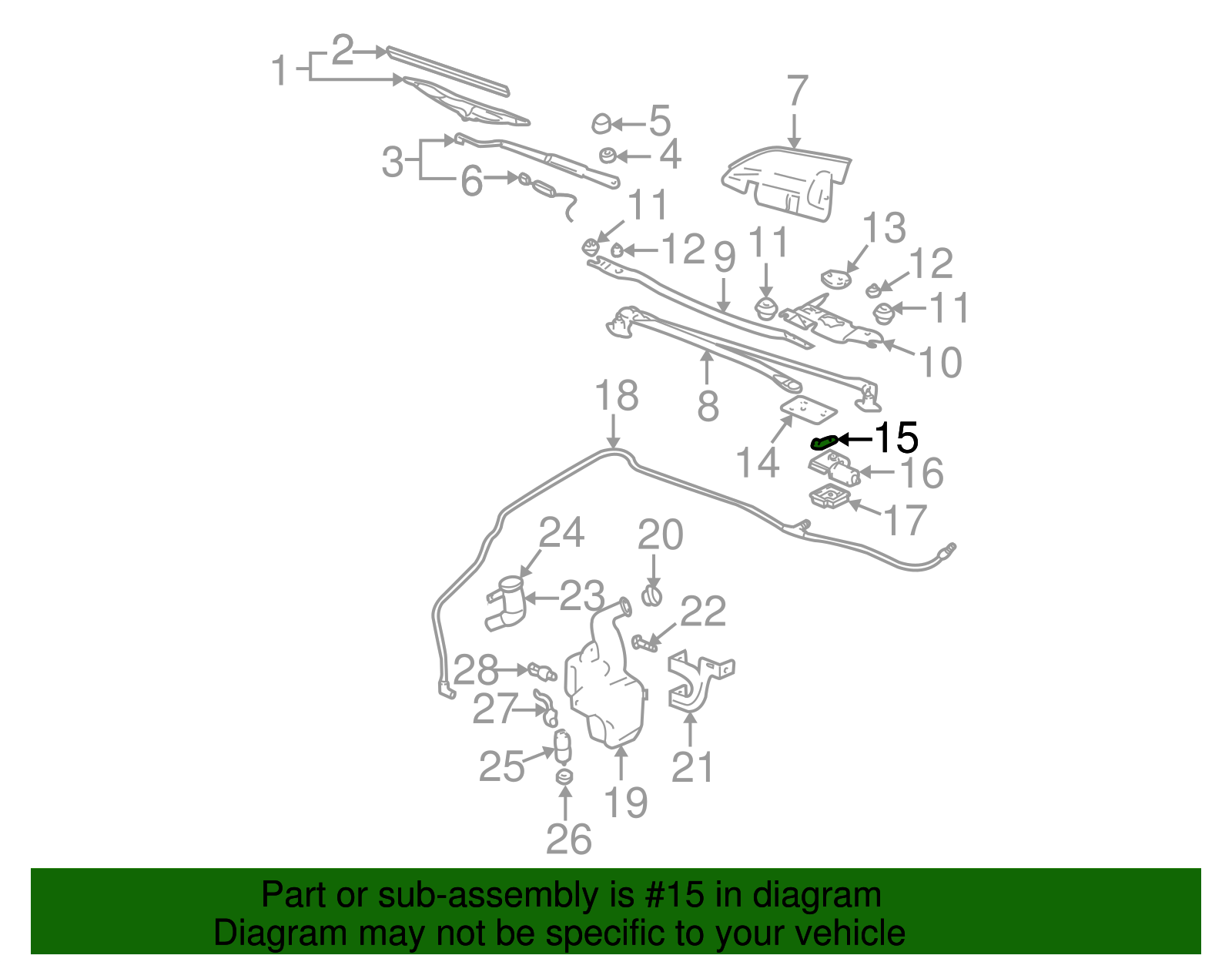 Windshield Wiper Motor Crank Arm - GM (12494832)