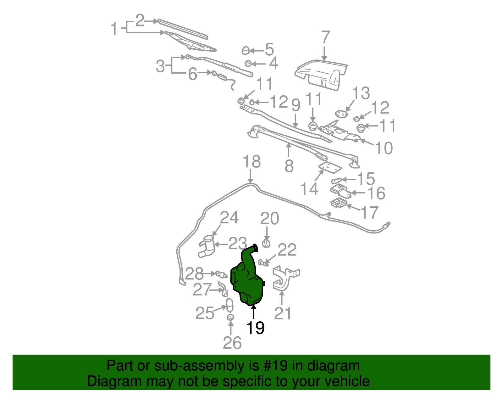 Windshield Washer Fluid Reservoir - GM (88958392)
