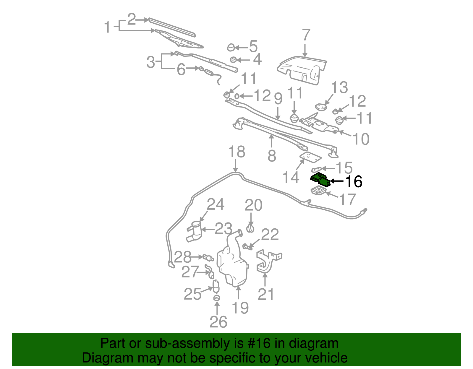 Wiper Motor - GM (88958395)