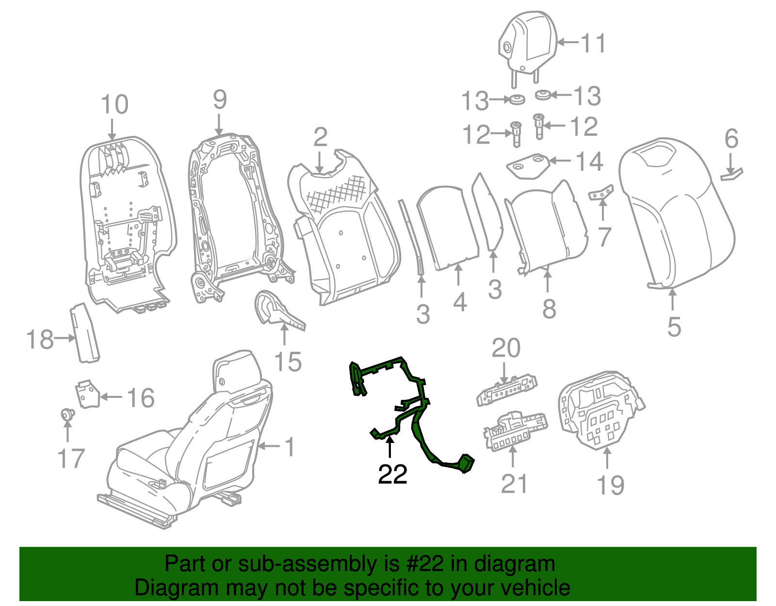 Passenger Seat Wiring Harness - GM (84030183)