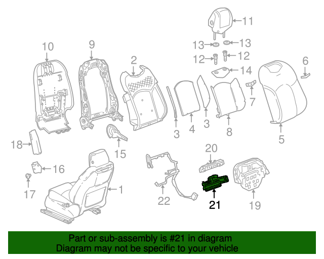 23303021 GM Passenger Side Front Seat Back Lumbar Support GM Parts Store