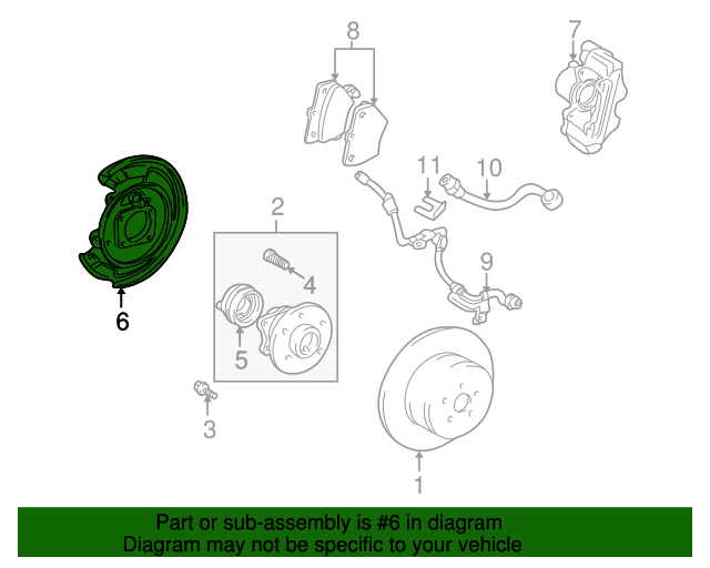 20002008 Toyota Brake Dust Shield (Left) 4650420070 Toyota Parts