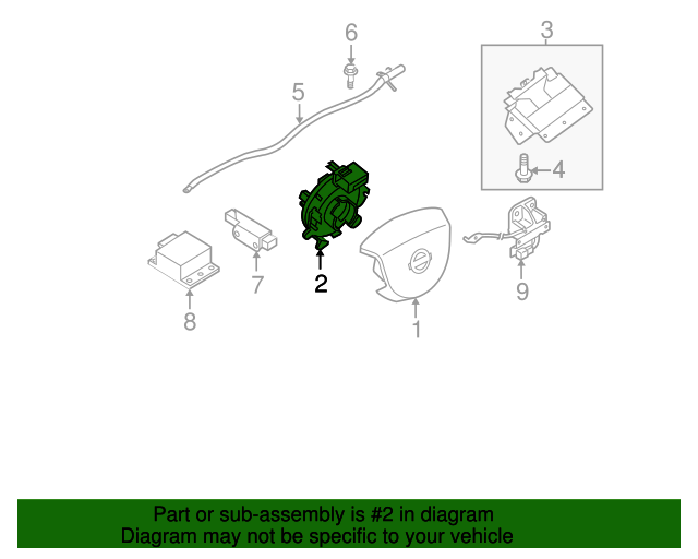 20072013 Nissan Altima Clock Spring 25554ZX00A Nissan Parts Plus