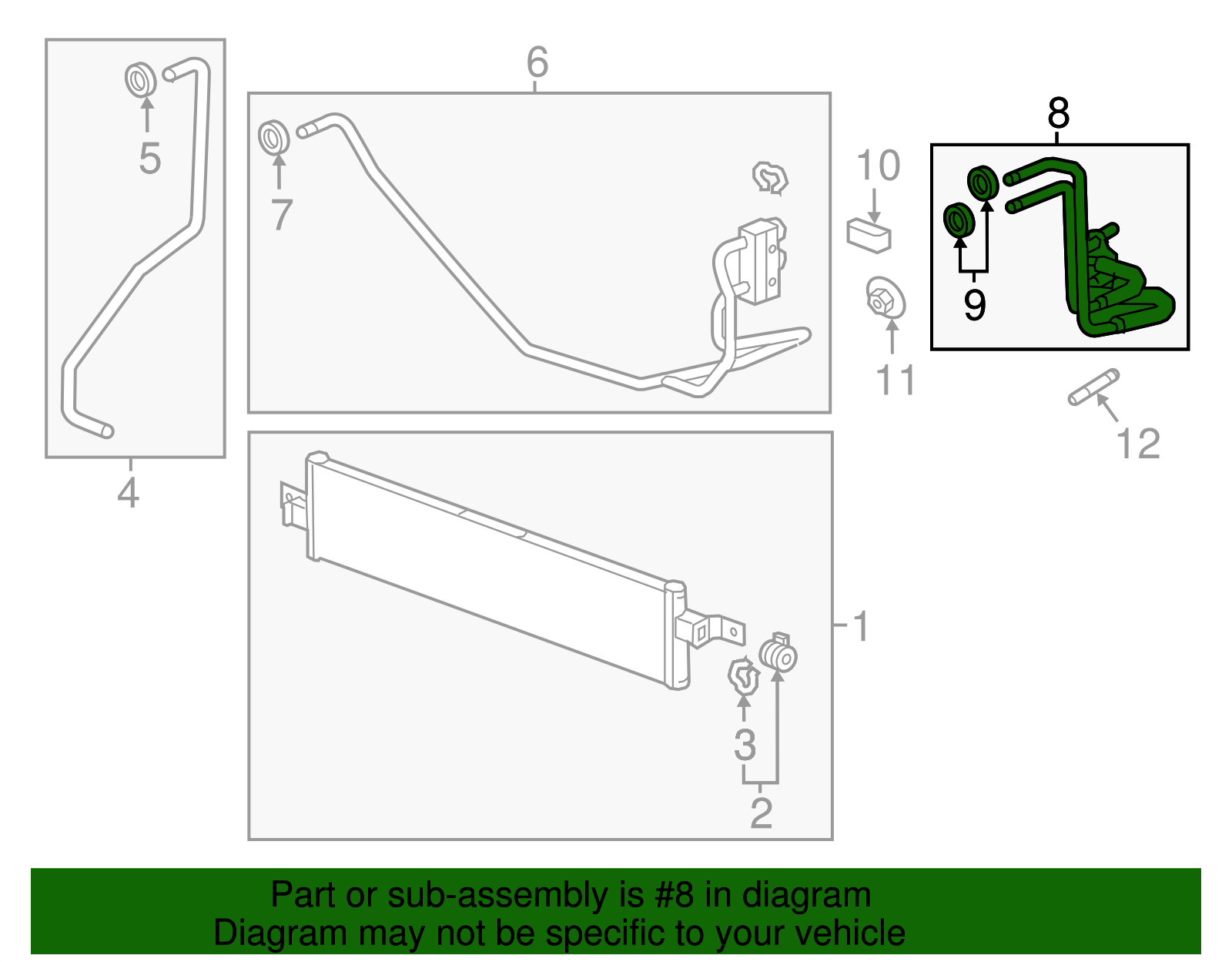 Automatic Transmission Fluid Cooler Inlet and Outlet Line - Cadillac (84132338)