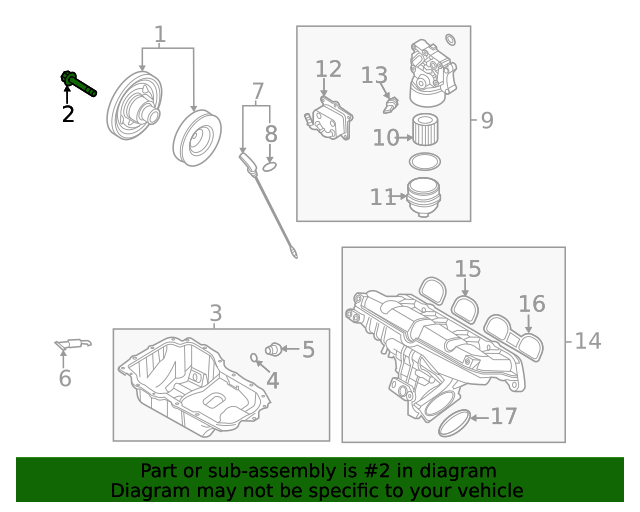 231272MHA0 Crankshaft Pulley Bolt 2021 Kia Sorento Kia.Parts Store