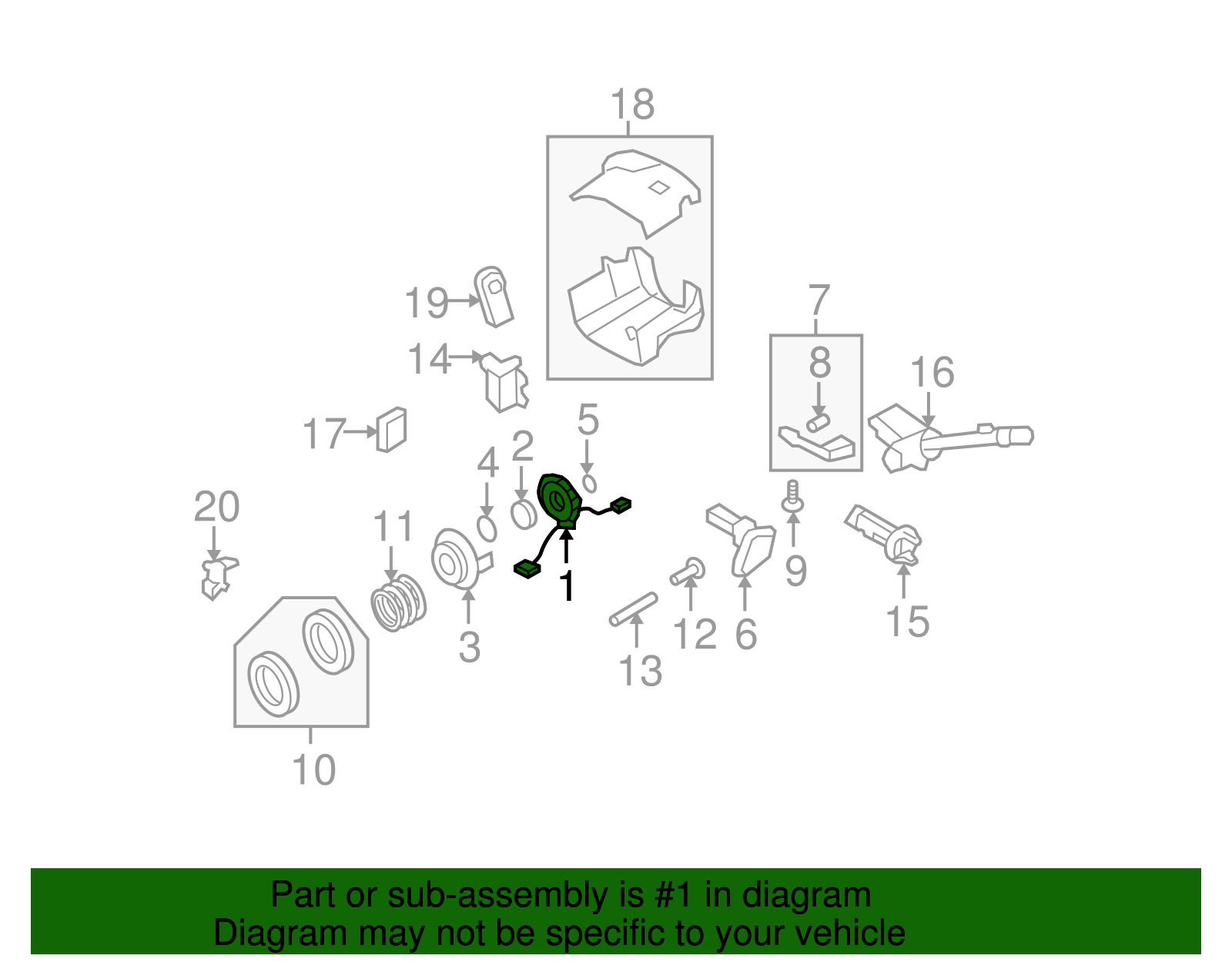 Steering Wheel Airbag Coil - GM (25976010)