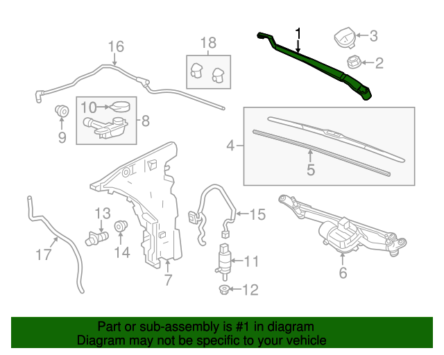 23144360 GM Driver Side Windshield Wiper Arm GM Parts Store