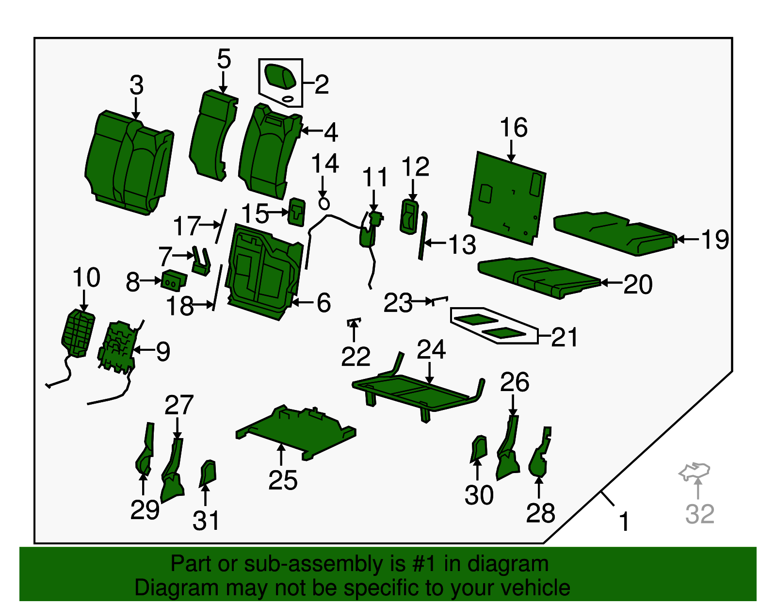 Seat Assembly - Buick (25783111)