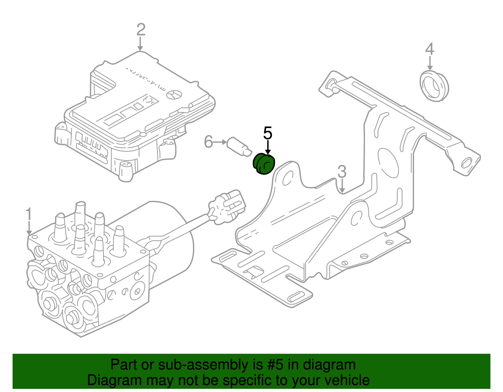 Electronic Brake Control Module Bracket Bushing - GM (12473002)