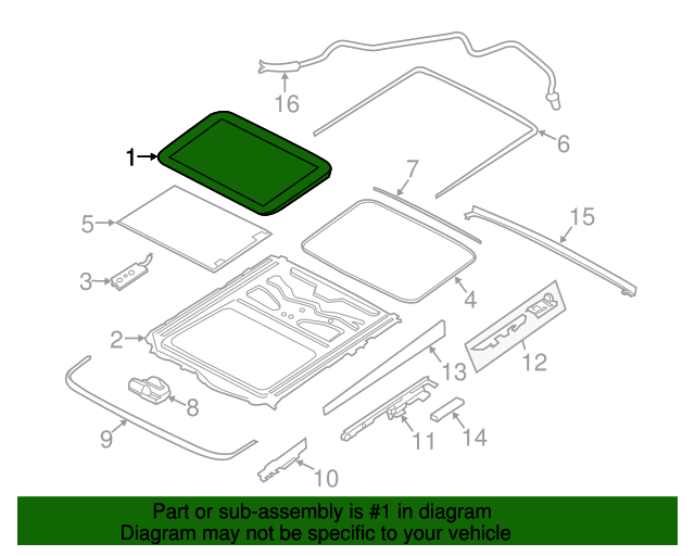 54107399483 Sunroof Glass 20112016 BMW BMWPartsHub