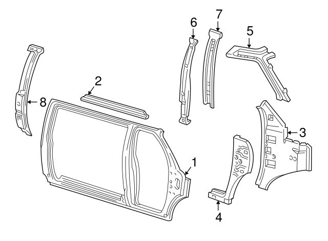 1992-2014 Ford Rear Pillar Reinforced F2UZ-15268B74-A | QuirkParts