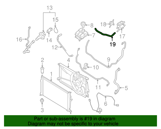 LF0715260A Engine Coolant Bypass Hose 20042005 Mazda 3 MazdaSwag