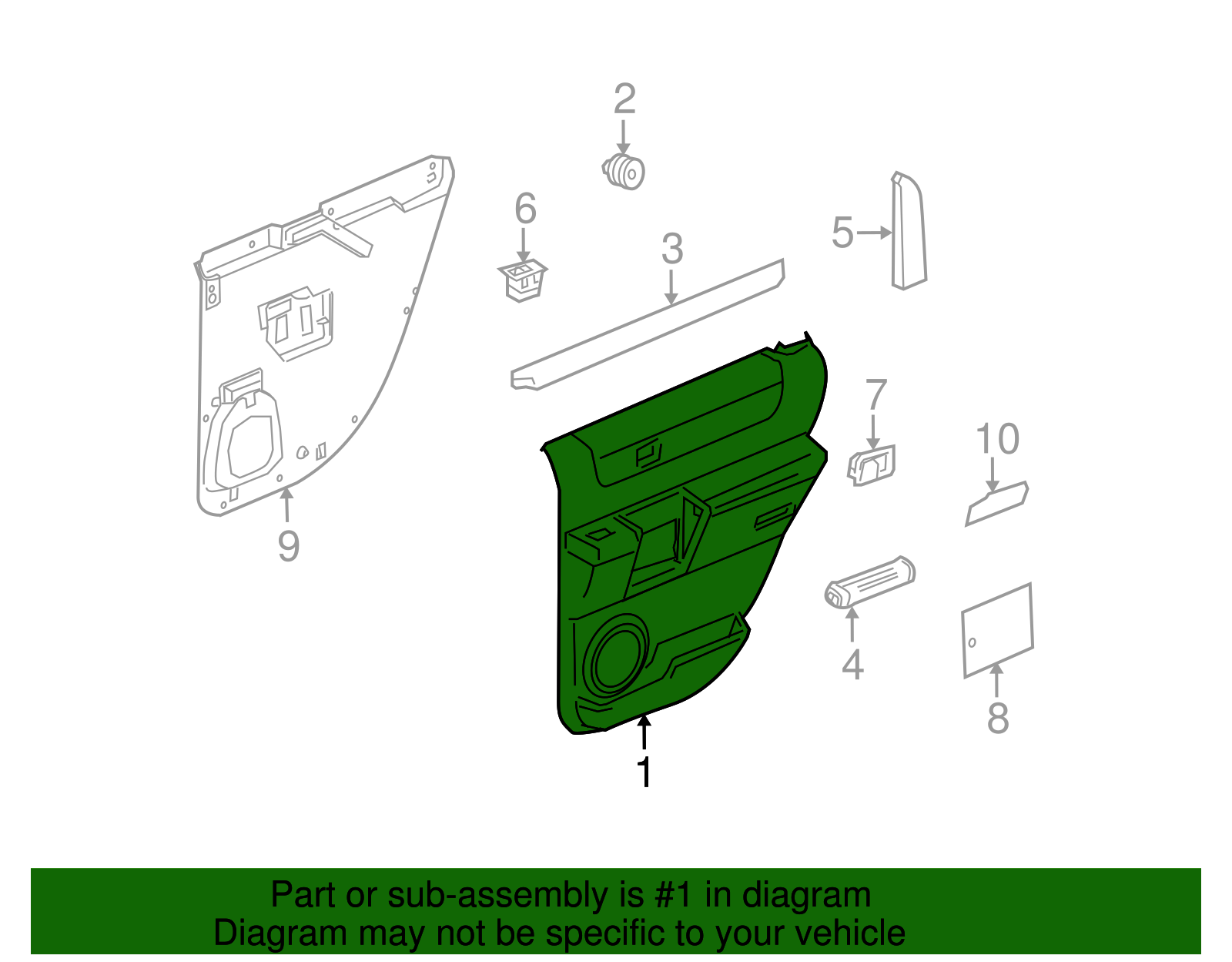 Panel Assembly-Rear S/D Tr                     *Md Wheat - GM (10358804)