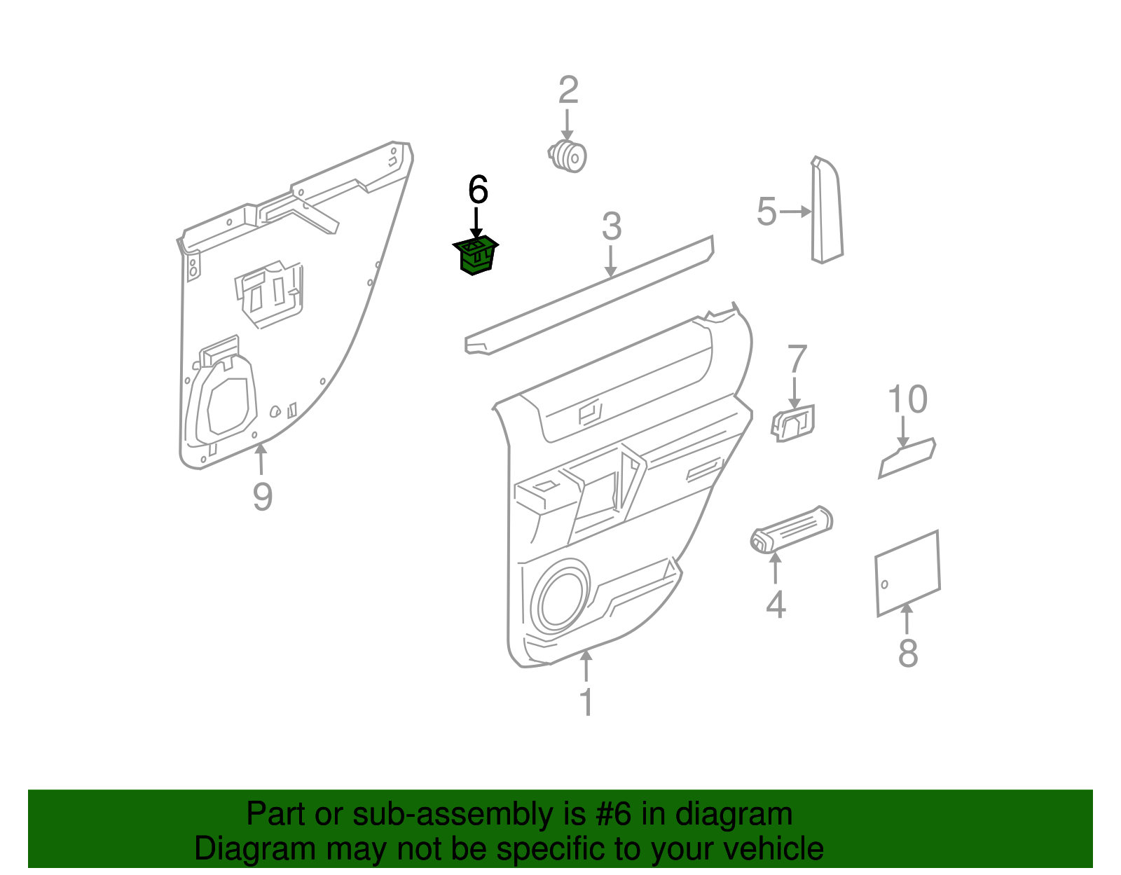 Rear Side Door Window Switch - GM (15093146)
