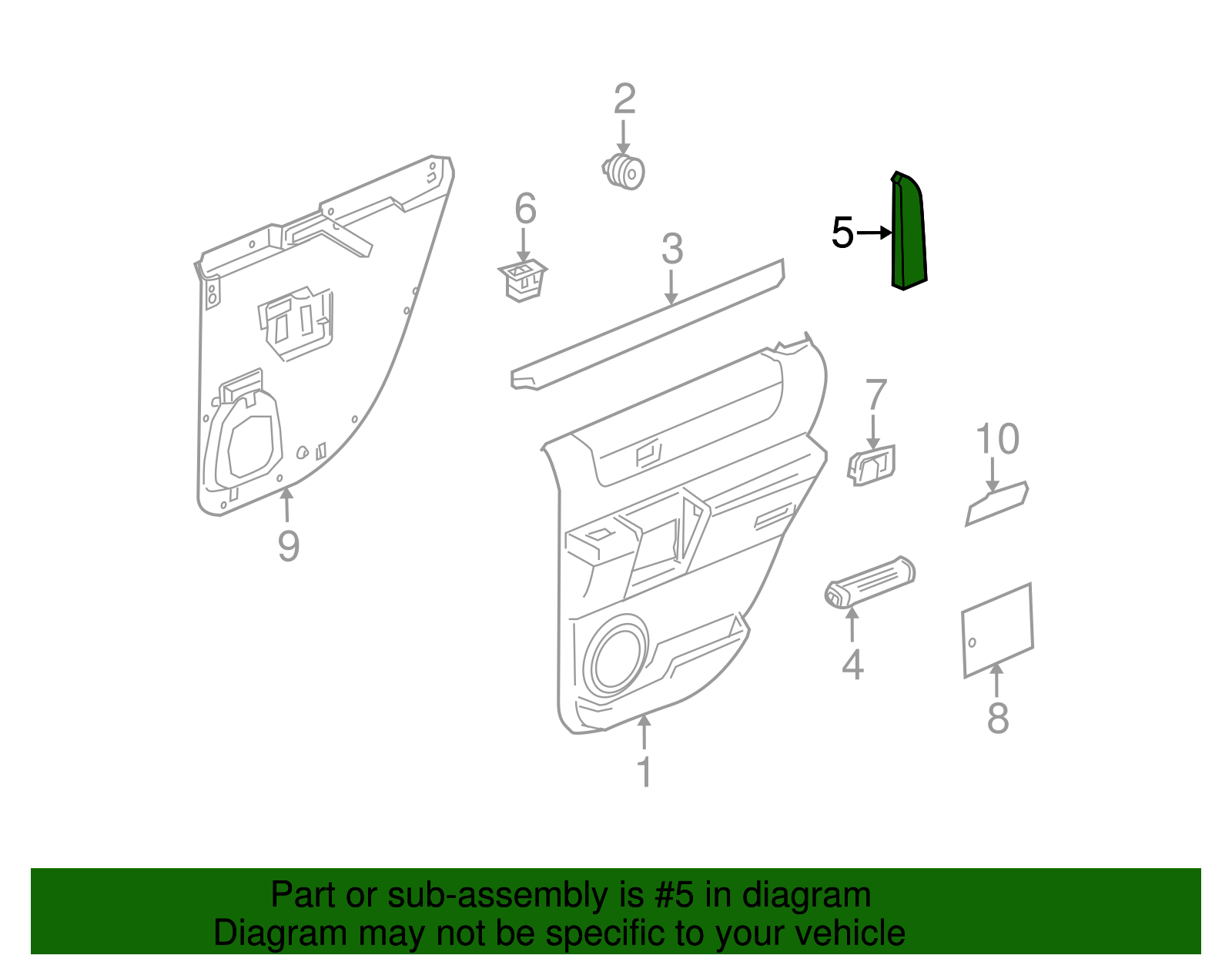 Molding Assembly-Rear S/D Rear Garnish              *Wheat - GM (10358837)