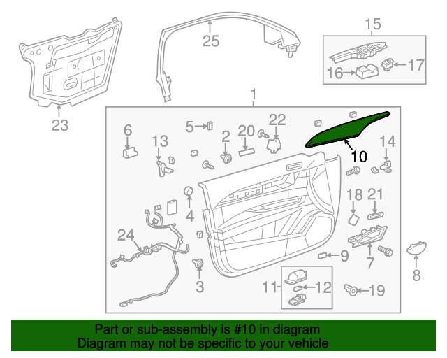 20162018 Cadillac ATS VLine Carbon Fiber Front Passenger Side Door