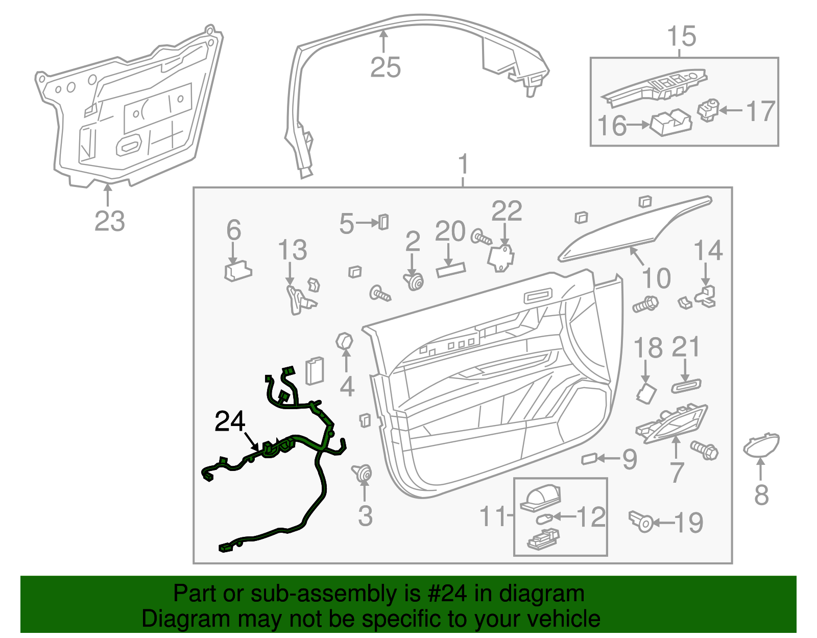 Front Passenger Side Door Wiring Harness - GM (84012158)