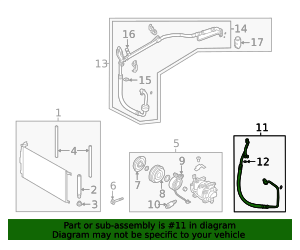thumbnail image 2 of A/C Discharge Hose For Hyundai Elantra 2016-2018 2.0L – Compressor To Condenser – Replaces 97762F2100 2 of 6