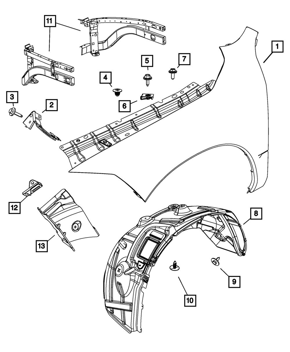 Jeep CHRYSLER OEM 11-15 Grand Cherokee Fender-Closure Panel Left 68194237AB