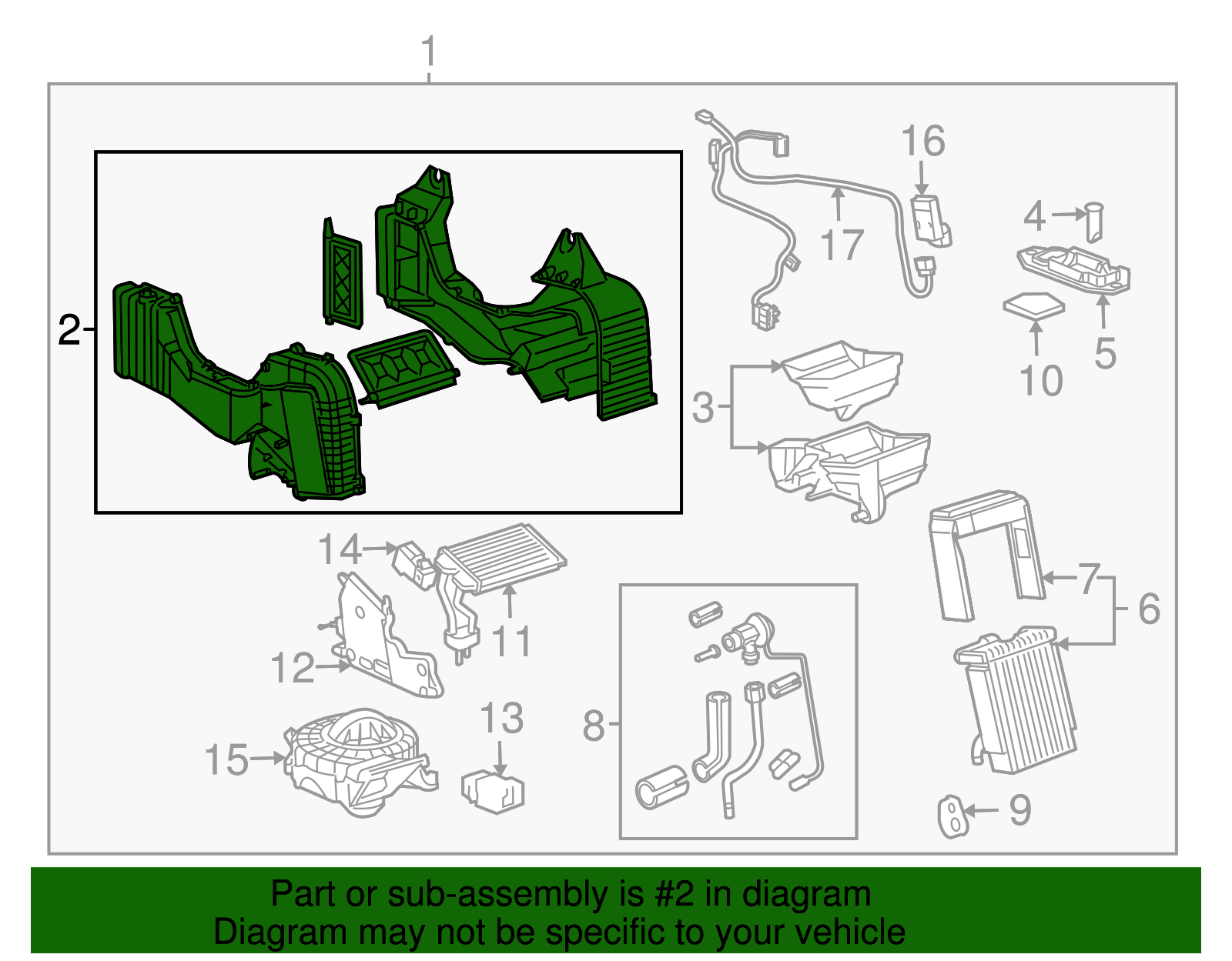 Heater and Air Conditioning Evaporator Case - GM (89023340)
