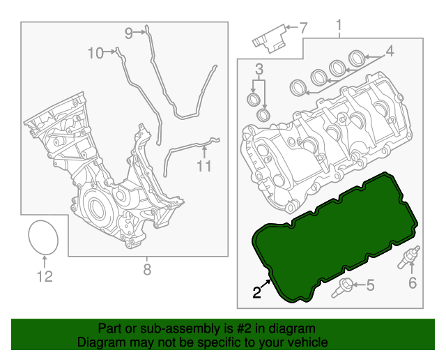 20182020 Ford OEM NEW 20182020 Ford Mustang F150 Crew Cab Valve Cover Gasket Jl3Z6584D JL3Z