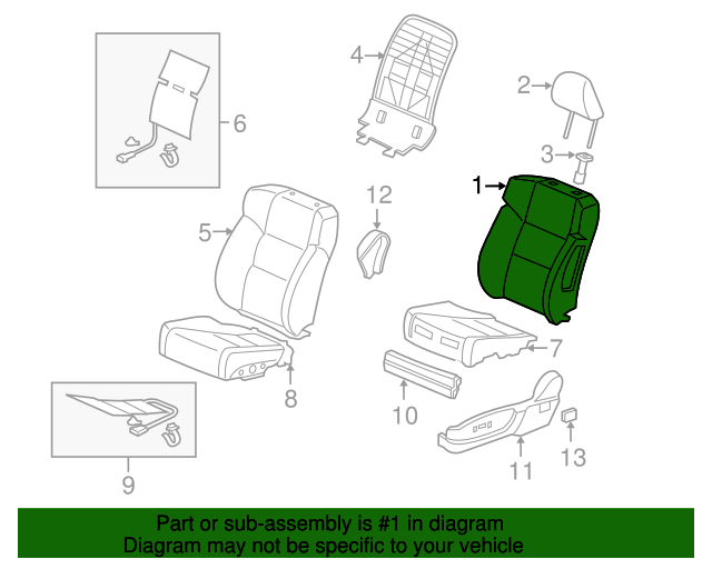 Genuine OEM Acura Pad, L Front SeatBack Part 81527TL2A01 Acura Parts For Less