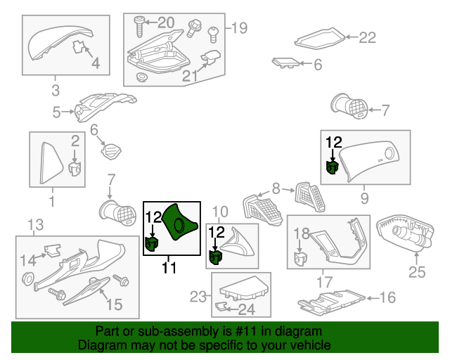 20132015 Chevrolet Cruze Medium Titanium Driver Side Instrument Panel