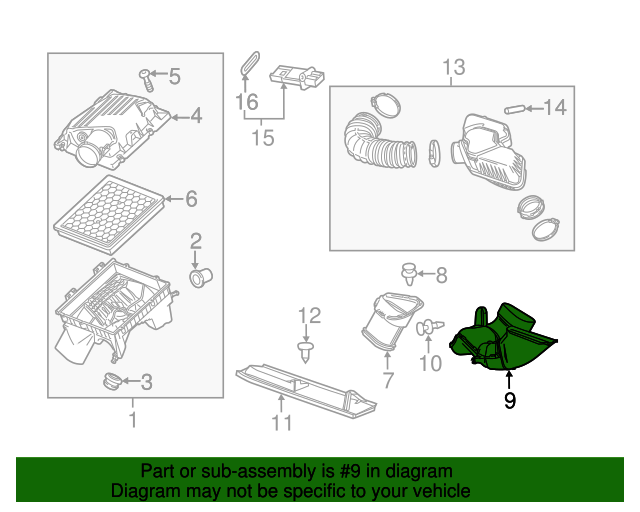 20102016 GM Intake Air Duct 22814088 GM
