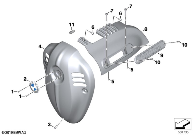 11148409855 - Covering Left - Silver 2019-2024 BMW-Motorrad | BMW 