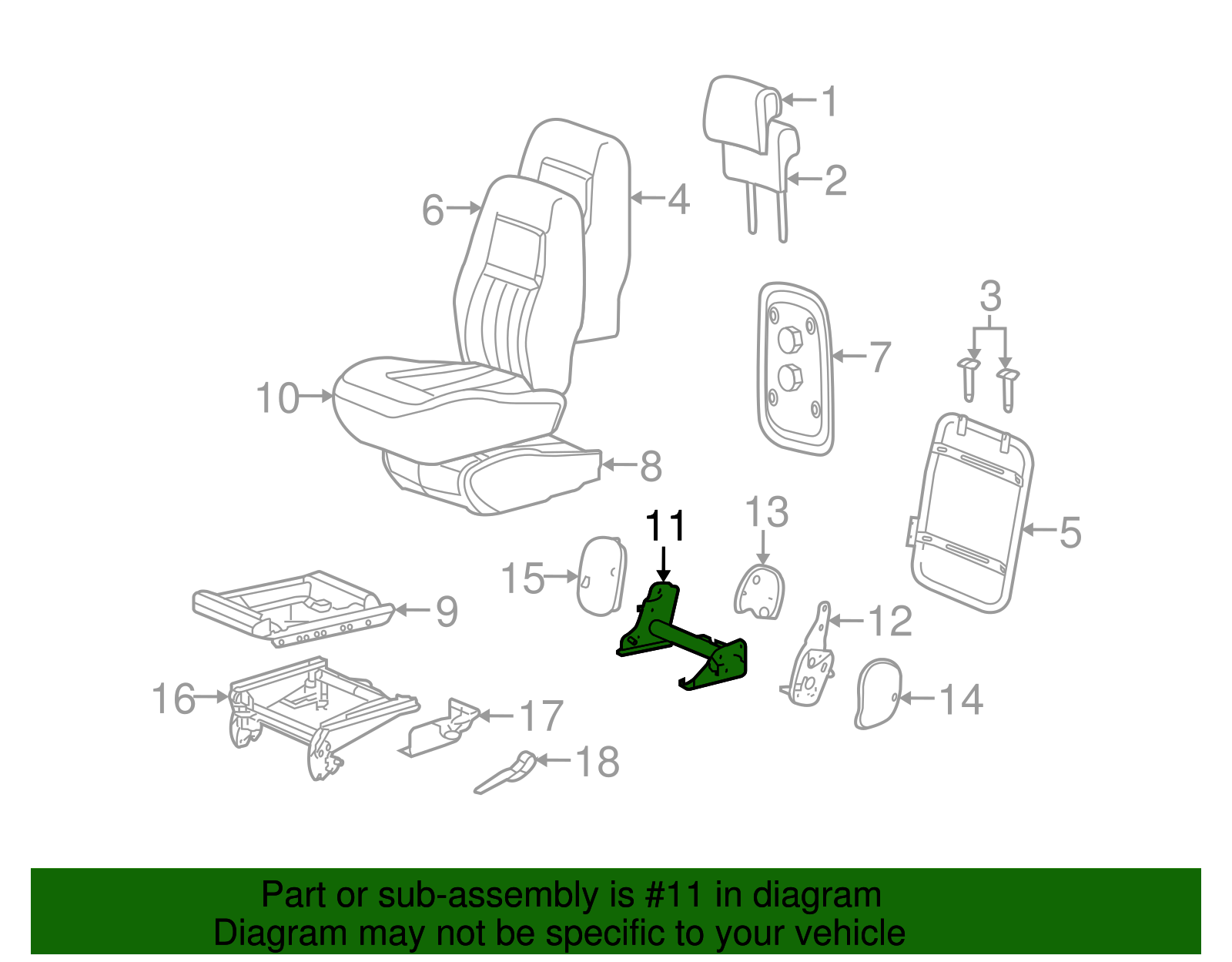 Hinge, R/Seat - GM (89043162)