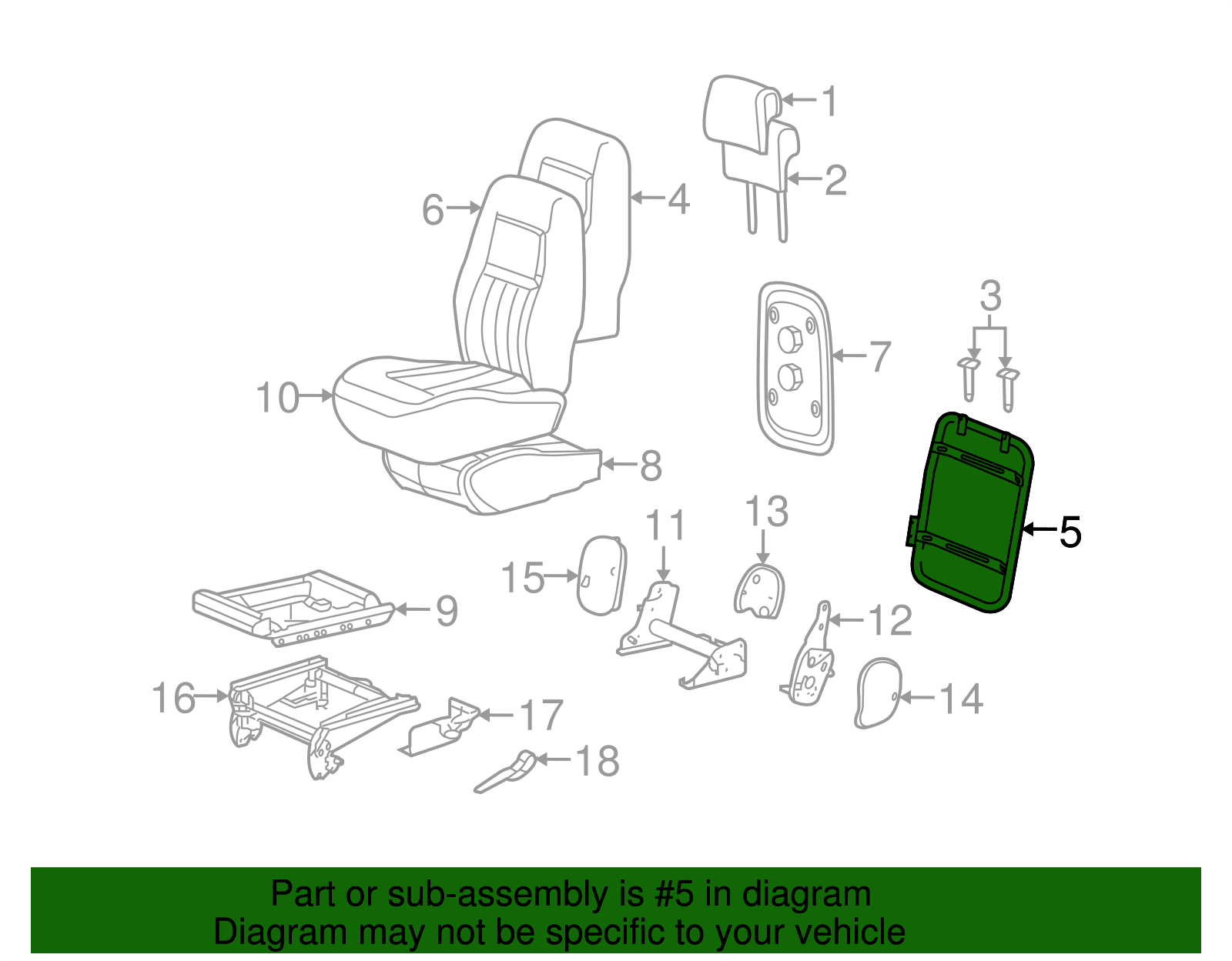 Rear Seat Back Frame - GM (12458271)