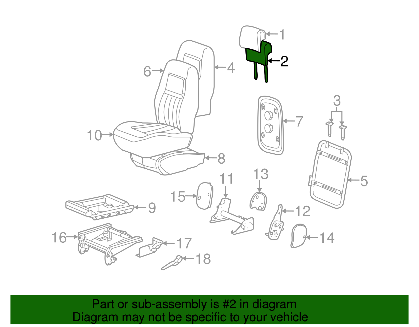 Headrest Pad - GM (12459620)