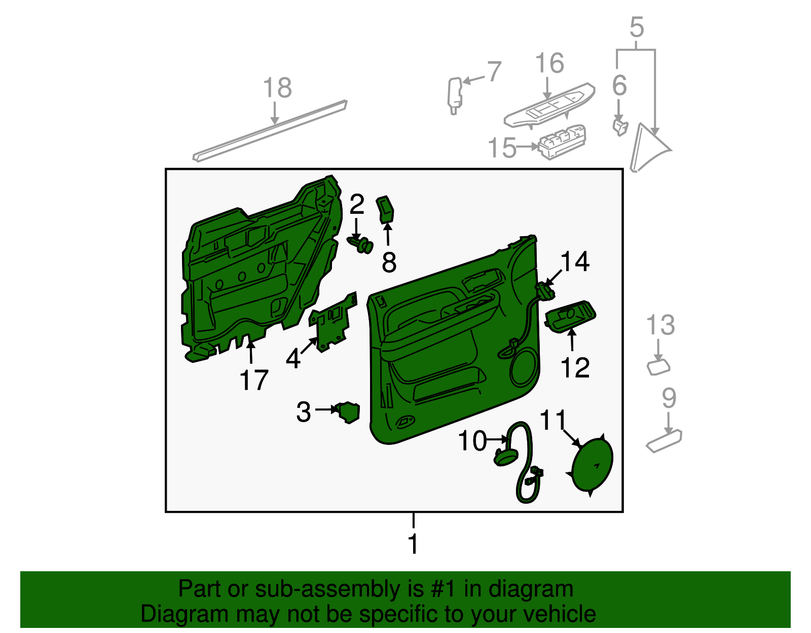 Panel Assembly-Front S/D Tr                    *Ebony - Cadillac (84127308)