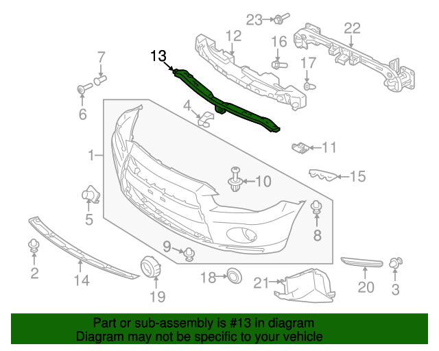 6400C444 - Center Support 2010-2013 Mitsubishi Outlander | Mitsubishi ...