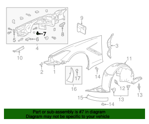 23359583 - Front Driver Side Wheelhouse Panel Bracket 2014-2019 ...