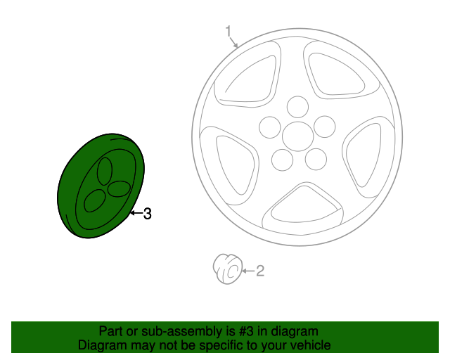 MR992254 - Center Cap 2003-2006 Mitsubishi Montero | Mitsubishi Direct ...