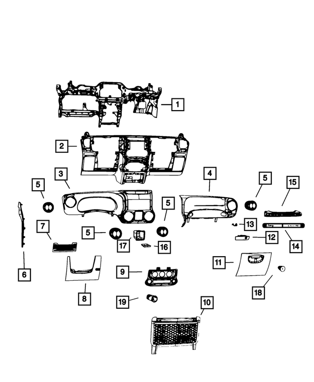 20112014 Jeep Wrangler 1115 Jeep Wrangler PASSENGER SIDE AIR BAG TRIM
