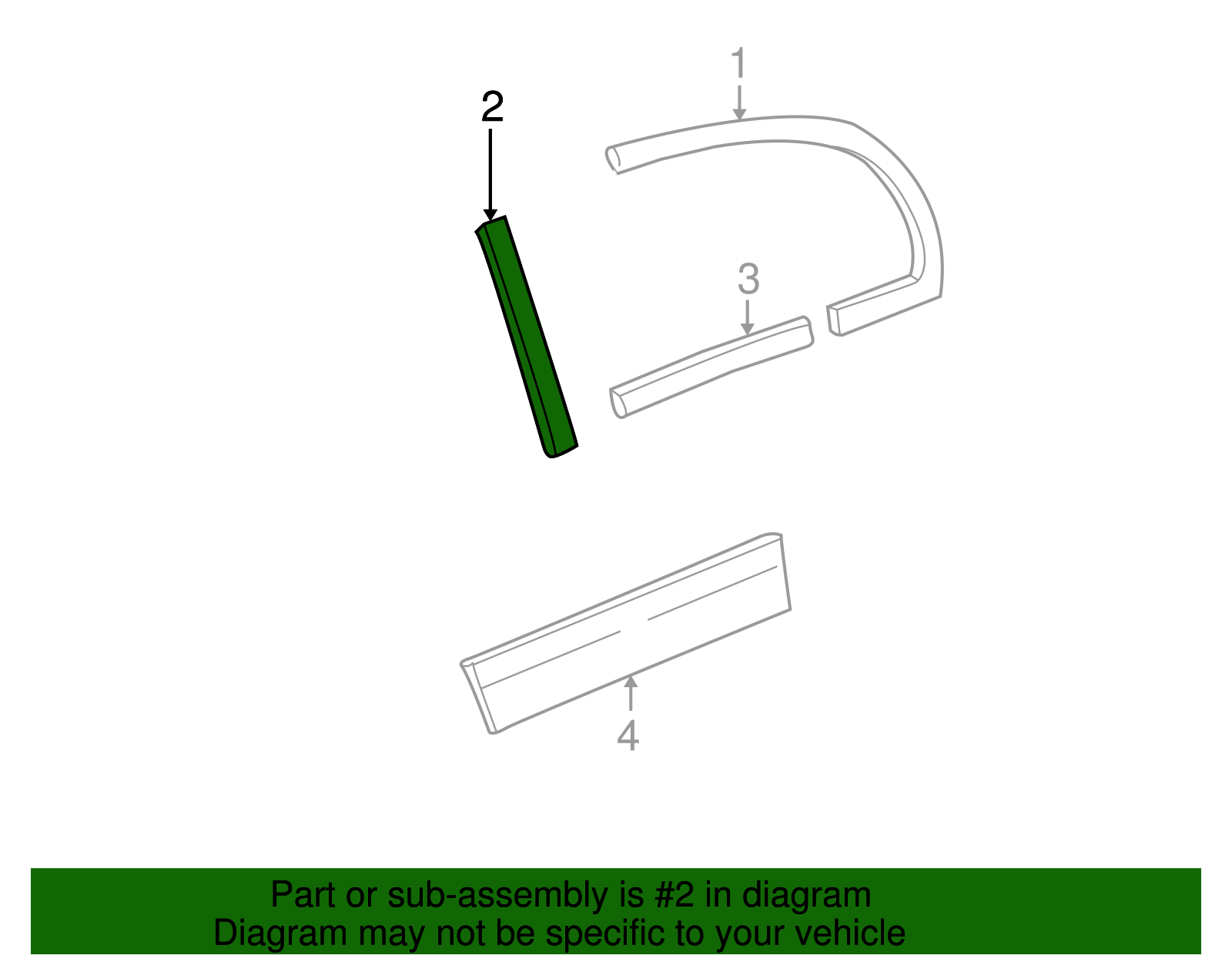 Window Molding - Ford (YW1Z-54255A34-BAA)