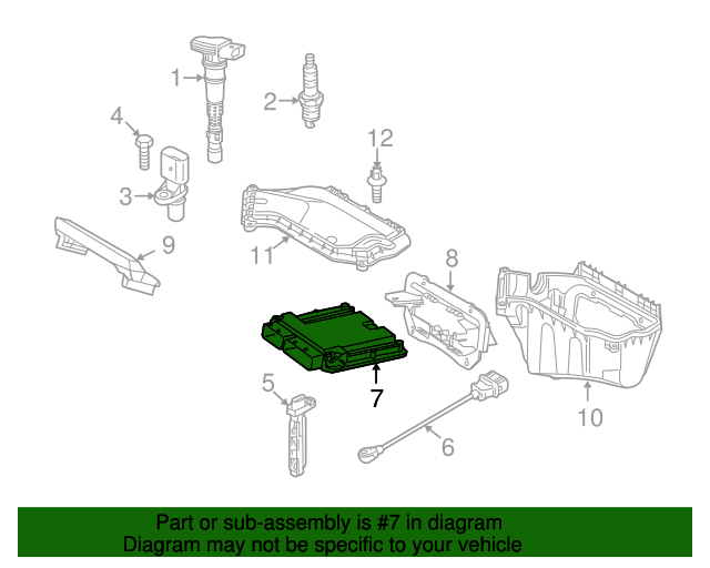 20102012 Audi Q5 Ecm 8R0907559G Audi USA Parts