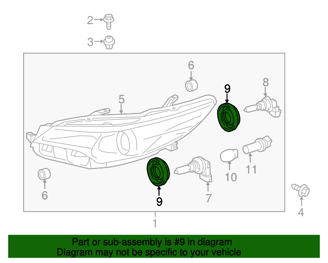 8111006870 Headlamp Assembly 20152017 Toyota Camry Boch Toyota