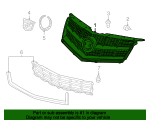 thumbnail image 2 of Black Mesh Front Upper Grille For Cadillac SRX 2010-2016 – Direct Replacement ABS Plastic, CASA 2 of 5