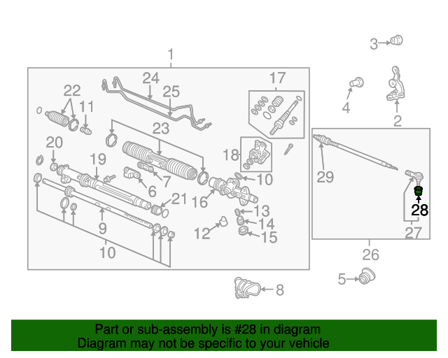 OEM 19972014 Honda Boot, Tie Rod End (Nok) 53546S84003 Majestic