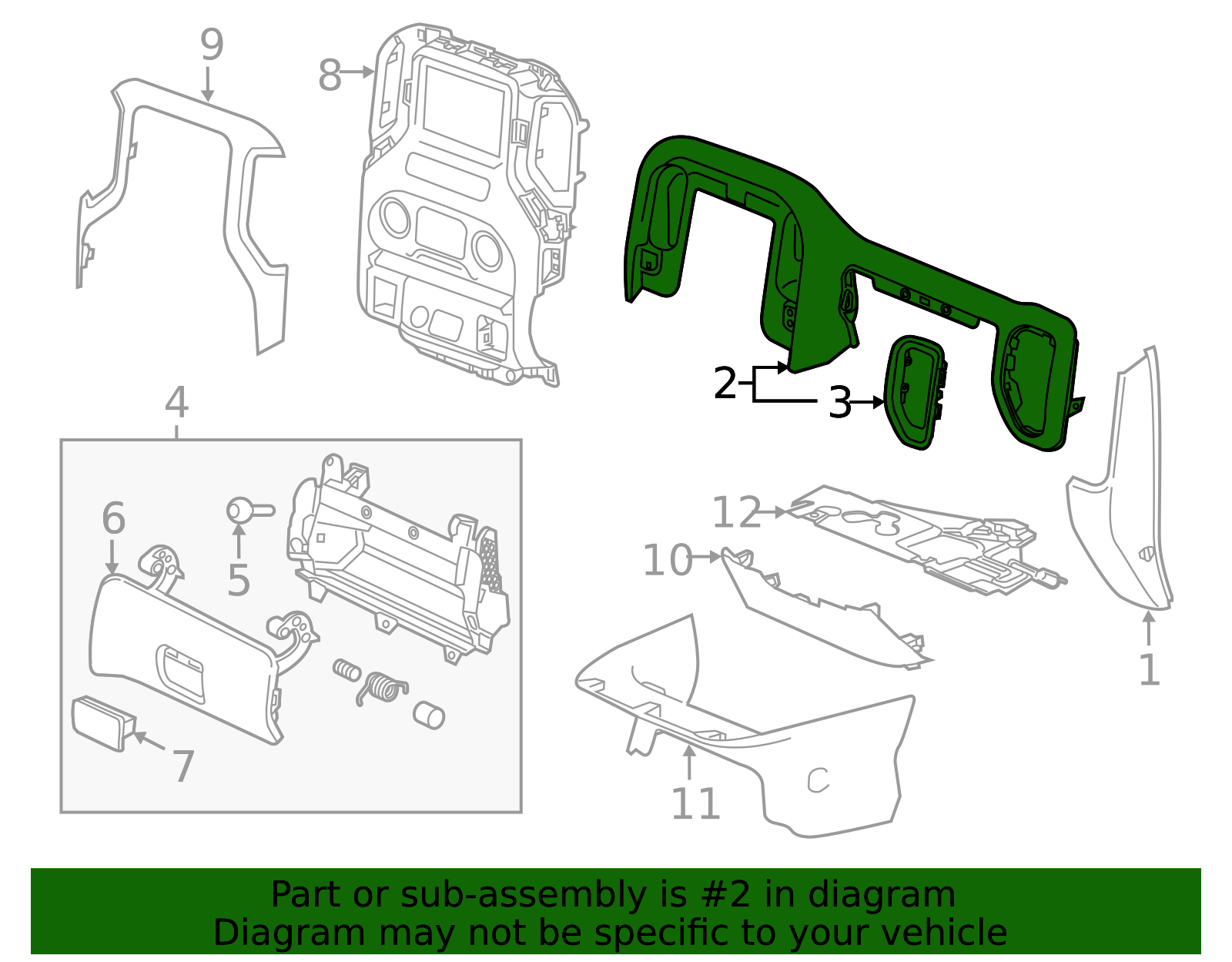 Passenger Side Instrument Panel Trim Pad - GM (84420199)